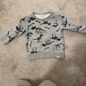 GAP Gray Kids Sweatshirt with Dinosaur Skeleton Print